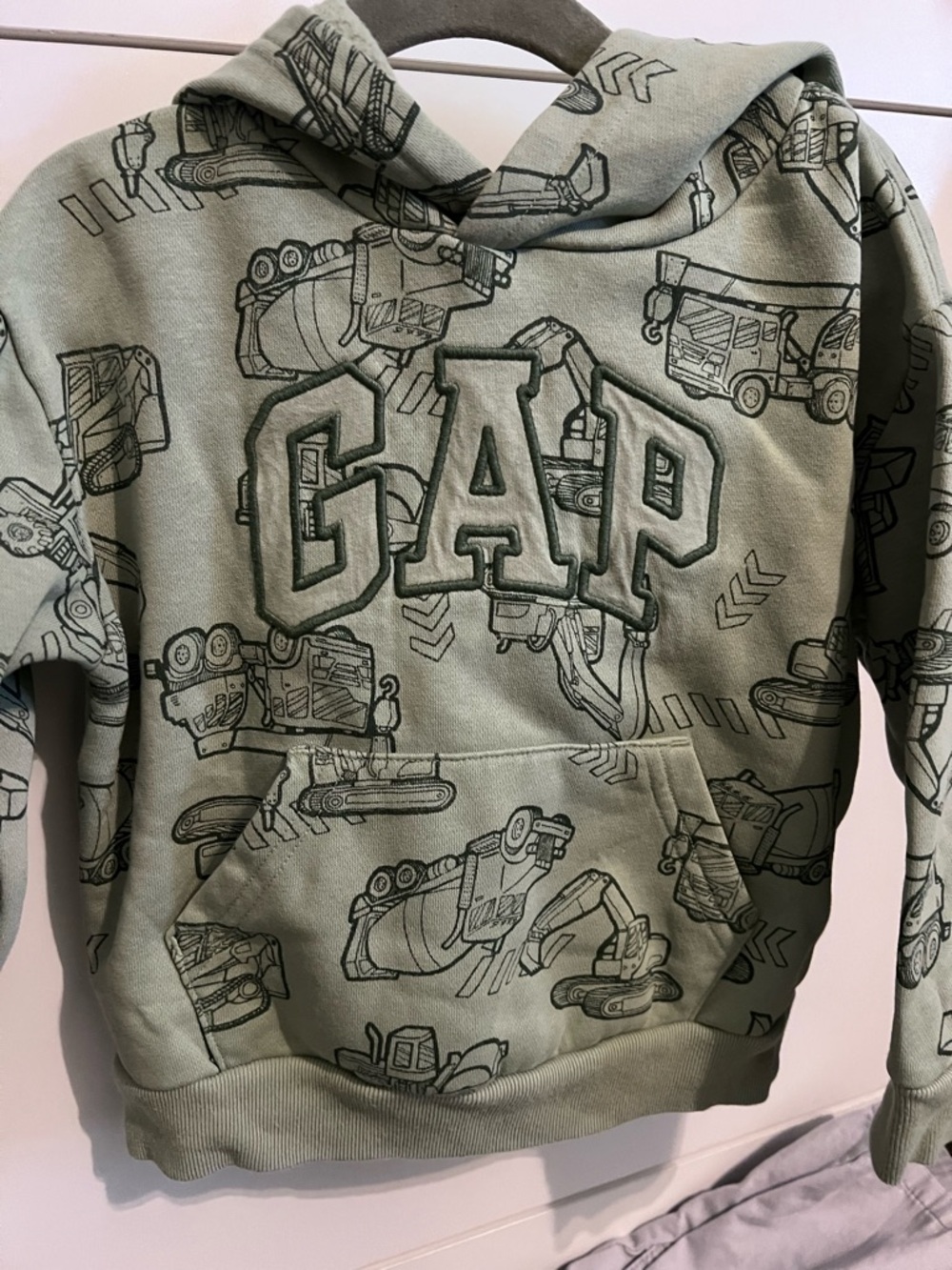 GAP Sage Green Construction Graphic Hoodie